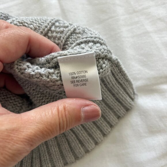 Grey cable knit utrtlenexk sweater - Picture 4 of 4